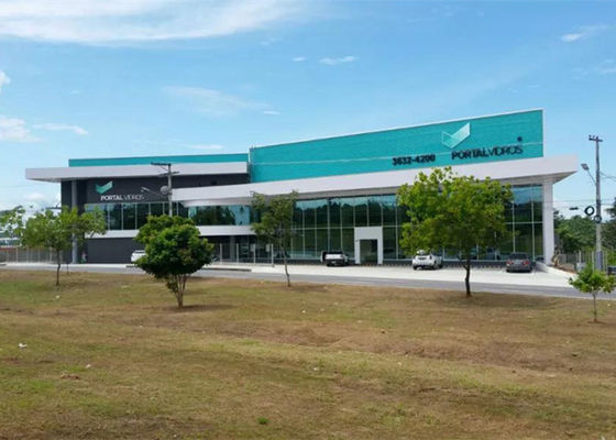 kualitas  Q355 Steel Frame Commercial Buildings Windproof Steel Structure Exhibition Hall pabrik