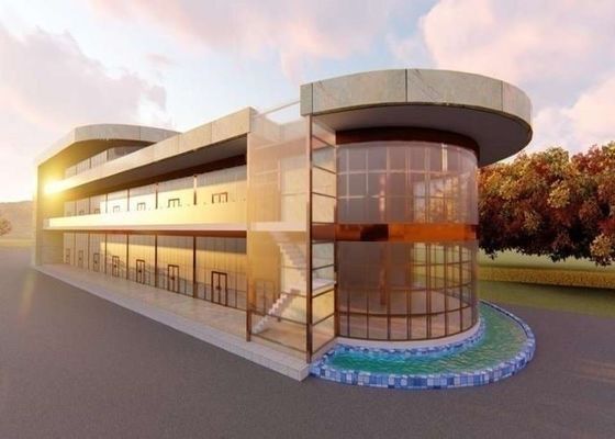 Baja Prefabrikasi Pusat Perbelanjaan Supermarket Decoiling Struktur Baja Kustom