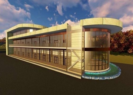 Baja Prefabrikasi Pusat Perbelanjaan Supermarket Decoiling Struktur Baja Kustom