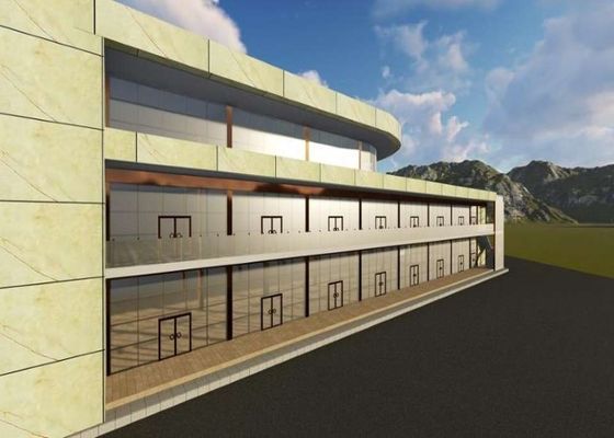 Baja Prefabrikasi Pusat Perbelanjaan Supermarket Decoiling Struktur Baja Kustom