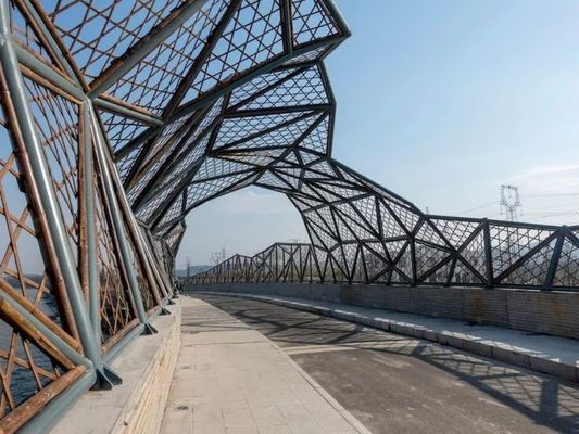 Koridor Jembatan Struktur Baja Prefab Disesuaikan Baja Ringan ISO9001