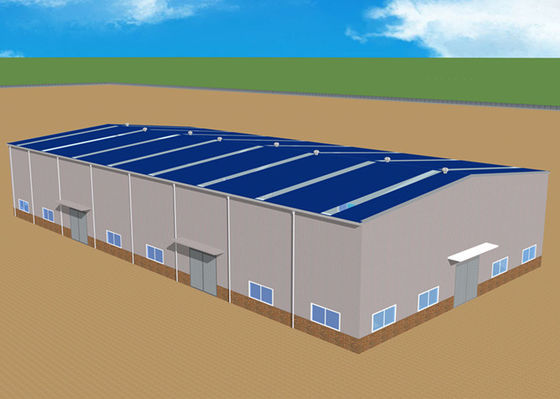 60m * 30m Struktur Baja Prefabrikasi Bengkel Bangunan Rangka Industri