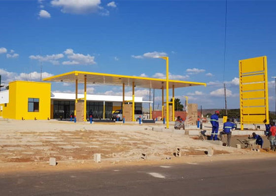 SPBU ODM Gudang Rangka Baja Bangunan Industri Prefab ISO9001