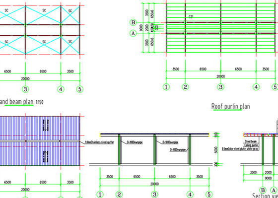 SPBU ODM Gudang Rangka Baja Bangunan Industri Prefab ISO9001