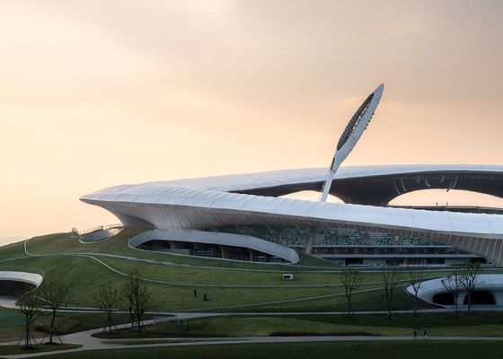 Stadion Struktur Baja Disesuaikan Q355 Gimnasium Bangunan Logam Prefab