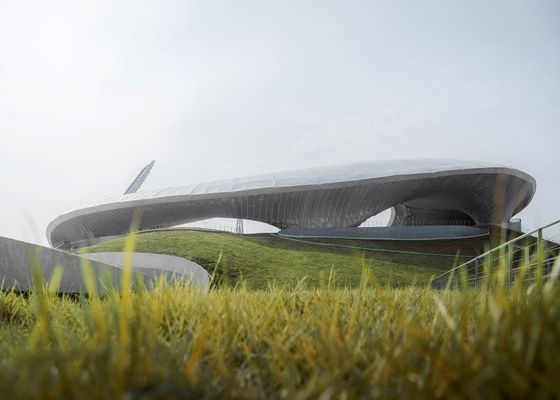 Stadion Struktur Baja Prefab Q235 Decoiling Konstruksi Struktur Baja