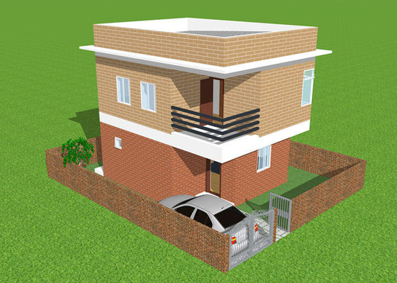 Rumah Struktur Baja Ringan Prefabrikasi Vila Baja Ringan Galvanis