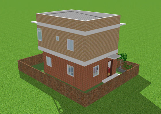 Rumah Struktur Baja Ringan Prefabrikasi Vila Baja Ringan Galvanis
