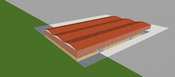 Q355B Bengkel Gudang Struktur Baja Rangka Baja Ringan Prefabrikasi