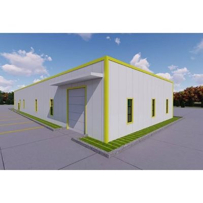 Struktur Baja Balok H Rentang Lebar Gudang Prefab Tahan Api Dengan Panel Sandwich