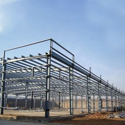 Q235 Struktur Baja Rangka Ruang Gudang Struktur Logam Prefab Tahan Api