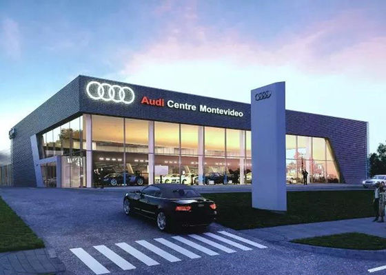 Bingkai Prefab Konstruksi Komersial Decoiling Struktur Baja Showroom Mobil GB