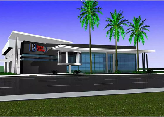 Q355 Rangka Baja Bangunan Komersial Gedung Pameran Struktur Baja Tahan Angin