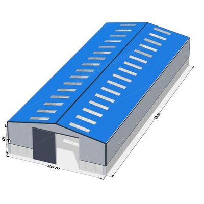 Bengkel Baja Prefab Struktur Gudang Grid Bahan Q355B