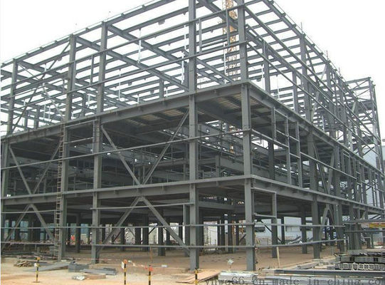 Bangunan Kantor Logam Komersial Prefabrikasi Kokoh Tahan Angin