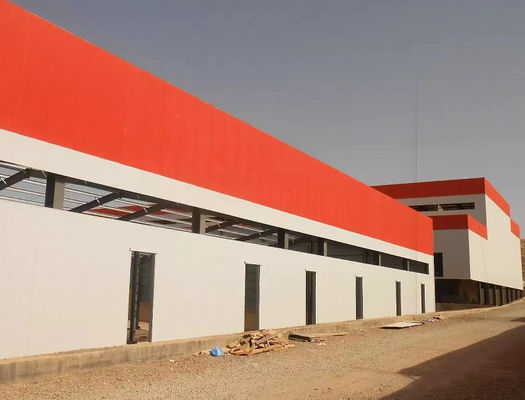 Prefabricated Long Span Steel Frame Industrial Warehouse Dengan Desain Disesuaikan
