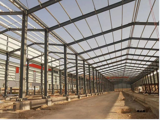 Prefabricated Long Span Steel Frame Industrial Warehouse Dengan Desain Disesuaikan