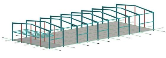 Gudang Struktur Baja Aluminium / PVC Windows Disesuaikan Dengan Bagian C / Z Purlin