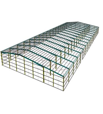 Gudang Struktur Baja Aluminium / PVC Windows Disesuaikan Dengan Bagian C / Z Purlin