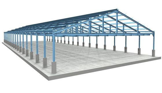 Gudang Struktur Baja Aluminium / PVC Windows Disesuaikan Dengan Bagian C / Z Purlin