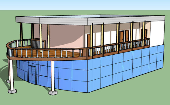 Bangunan Prefab komersial yang disesuaikan yang digunakan untuk restoran dengan rangka baja ringan