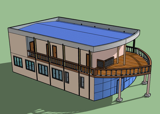 Bangunan Prefab komersial yang disesuaikan yang digunakan untuk restoran dengan rangka baja ringan