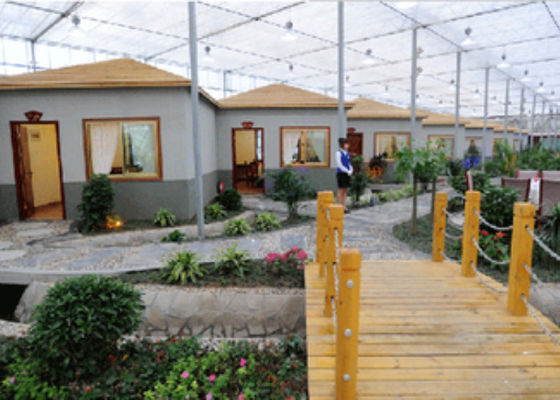 Baja Ringan Tamasya Venlo Glass Greenhouse Restaurant Berbentuk Kustom