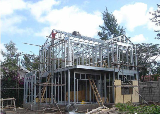 Rumah Struktur Baja Ringan Prefabrikasi Vila Baja Ringan Galvanis