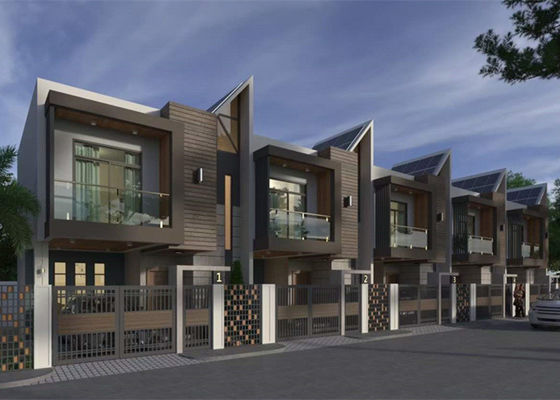 Rumah Struktur Baja Ringan Prefabrikasi Vila Baja Ringan Galvanis