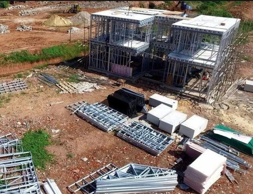 Q355B Q235B Struktur Baja Perumahan Rangka Baja Ringan Windproof Villa