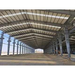 Gudang Prefabrikasi Dengan Panel Sandwich / Rana Rol Dinding Lembaran Baja / Ayunan / Pintu Geser