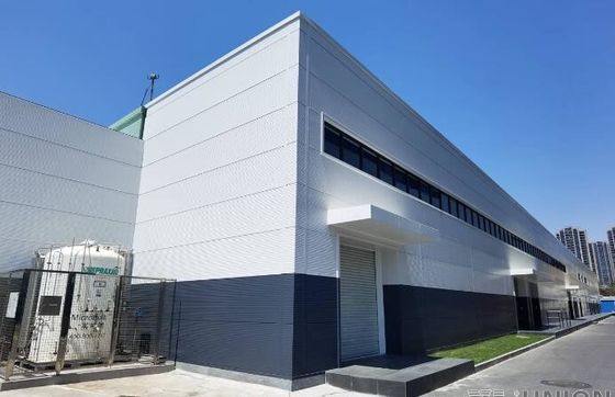 Kantor Galvanized Prefabrikasi Bangunan Baja Dengan atap miring Dan fondasi beton