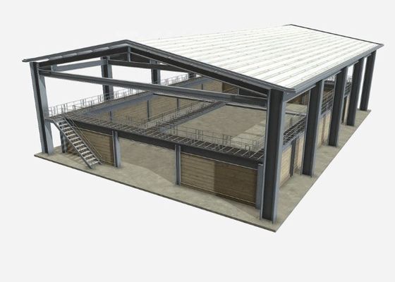 Pemasangan Prefabrikasi Industri Bagian H Struktur Baja Frame Gedung Gudang