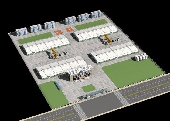 Desain Modern Panjang Besar Mudah Mengumpulkan Struktur Baja Lokakarya Industri Berat