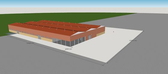 Struktur Baja Prefab Rangkaian Gudang Komersial Ringan