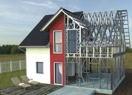 Struktur Baja Bangunan Hunian rumah prefabrik desain khusus