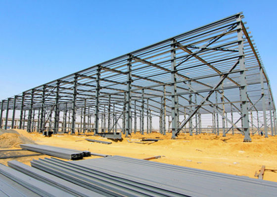 Struktur Baja Prefabrikasi Industri Frame Gudang Konstruksi Gedung Garasi