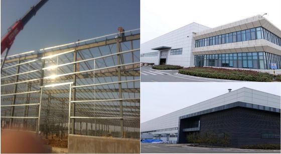 Kantor Galvanized Prefabrikasi Bangunan Baja Dengan atap miring Dan fondasi beton