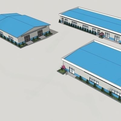 Konstruksi bengkel struktur baja portal dengan isolasi opsional tersedia