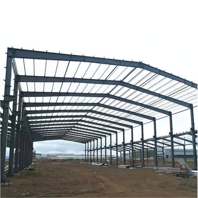 Hot Dip Galvanized Steel Workshop Konstruksi Dengan Panel Dinding Atap