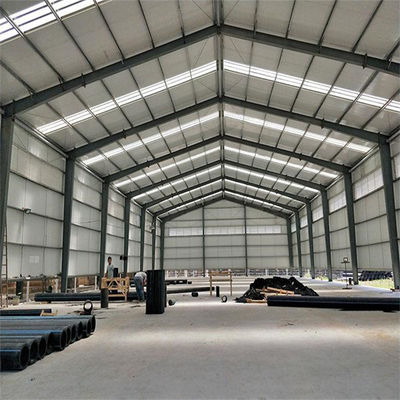 H bagian baja struktur Welded gudang untuk atap miring dan dinding panel sandwich