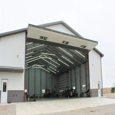 H bagian baja struktur Welded gudang untuk atap miring dan dinding panel sandwich