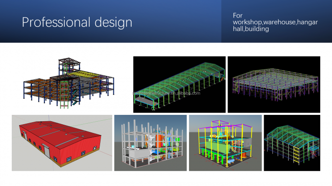 Grid Bangunan Gudang Logam Prefabrikasi Rentang Besar ISO9001 1