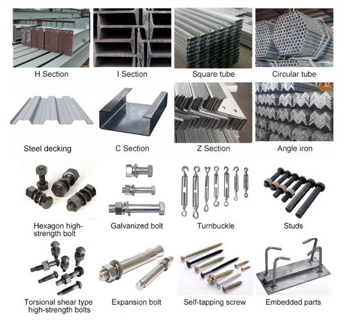 40 * 100 Gudang Bangunan Struktur Baja Grid Keuntungan Biaya Rendah 5