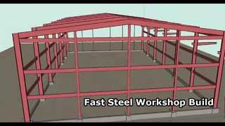 Sebuah bengkel yang dibangun dengan bahan struktur baja